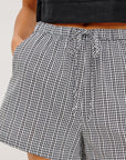 Jenner Short Gingham Black Shorts Rails