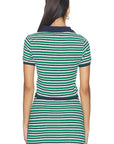 Marine Knit Polo Kelly Green Stripe polo Simkhai