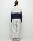 Jules Knit Polo Midnight Stripe Sweater - V-Neck Simkhai