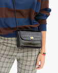 Kathryn Congo Croco Black Crossbody Clare V.
