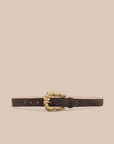 Seders Fethred Edge Belt Suede Chocolate Belts L'Agence