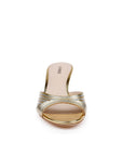 Chamonix Kitten Heel Mule Gold/Silver Sandals - Heeled Sandals L'Agence Shoes