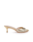 Chamonix Kitten Heel Mule Gold/Silver Sandals - Heeled Sandals L'Agence Shoes