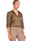 Pearson Military Blouse Pine Tops - Button Down L'Agence