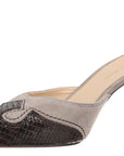 Lisa Western Suede Python Pointed Pump Espresso