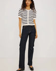 Lora Top Ivory/Navy Stripe Sweater - Cardigans Rails
