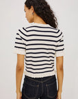 Lora Top Ivory/Navy Stripe