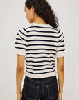 Lora Top Ivory/Navy Stripe Sweater - Cardigans Rails