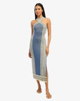 Odessa Dress Aegean Geometry Blue Dresses - Midi Misa