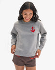 Le Court Sweatshirt Petit Chenile Anchor Grey Tops - Sweatshirts Clare V.