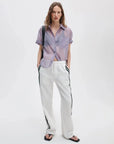 Logan Pull On Track Pant Whitesport Denim - Flare & Wide Leg rag & bone