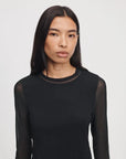 Luca Mesh Paneled Top Black Tops - Tees rag & bone