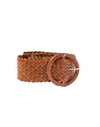 Wrapped Leather Belt Circle Buckle Tan Belts Dragon Diffusion
