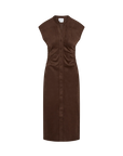 Maud Dress Faux Suede Brown