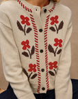 Mavie Cardigan Carmine Floral Sweater - Cardigans Rails