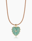 Marlene Heart Bail Charm Amazonite Necklace Charm Thatch