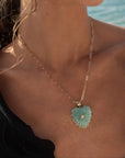 Marlene Heart Bail Charm Amazonite Necklace Charm Thatch