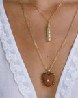 Marlene Heart Bail Charm Tiger's Eye Necklace Charm Thatch