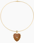 Marlene Heart Bail Charm Tiger's Eye Necklace Charm Thatch