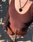 Marlene Heart Bail Charm Onyx Necklace Charm Thatch