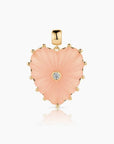 Marlene Heart Bail Charm Pink Jade Necklace Charm Thatch