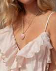 Marlene Heart Bail Charm Pink Jade Necklace Charm Thatch