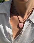 Marlene Heart Bail Charm Pink Jade Necklace Charm Thatch