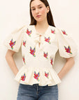 Estella Top Flock Tops - Blouses Marie Oliver