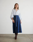 Hudley Skirt Classic Indigo Blue Skirts - Midi Tanya Taylor