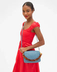 Marisol Woven Zig Zag Desert Blue Crossbody Clare V.