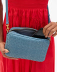 Marisol Woven Zig Zag Desert Blue Crossbody Clare V.
