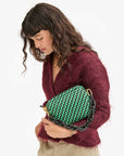 Midi Sac Woven Mint Opal/Black Zig Zag Crossbody Clare V.