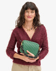 Midi Sac Woven Mint Opal/Black Zig Zag Crossbody Clare V.