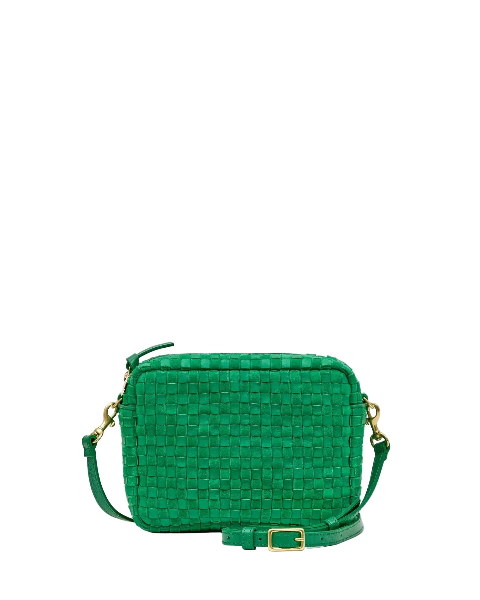 Midi Sac Leather & Suede Woven Checker Grass – Peter Kate
