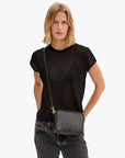 Midi Sac Woven Diagonal Black Crossbody Clare V.