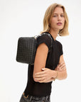 Midi Sac Woven Diagonal Black Crossbody Clare V.