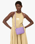 Midi Sac Medium Woven Diagonal Jacaranda Crossbody Clare V.