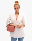 Braided Top Handle Rose Clay Mulberry Straps Clare V.