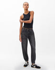 Miramar Terry Jogger Pant Faded Black Denim - Straight rag & bone