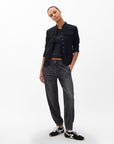 Miramar Terry Jogger Pant Faded Black Denim - Straight rag & bone