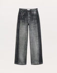 Miramar Wide-Leg Track Pant Washed Black Denim - Flare & Wide Leg rag & bone
