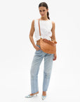 Petit Moyen Messenger Woven Checker Natural Hobo & Shoulder Clare V.