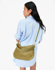 Moyen Messenger Medium Woven Diagonal Olive Crossbody Clare V.