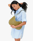 Moyen Messenger Medium Woven Diagonal Olive Crossbody Clare V.