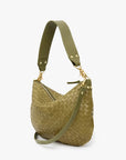 Moyen Messenger Medium Woven Diagonal Olive Crossbody Clare V.