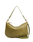 Moyen Messenger Medium Woven Diagonal Olive Crossbody Clare V.