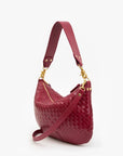 Moyen Messenger Woven Diagonal Garnet Hobo & Shoulder Clare V.