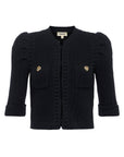 Delilah Cropped Cardigan Black/Gold Knot Sweater - Cardigans L'Agence