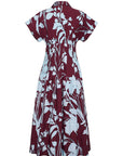 Nash Midi Dress Botanic Maroon Dresses - Maxi Cara Cara