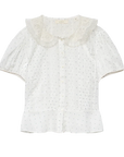 Oleta Top Salt Flock Dot Tops - Blouses Doen